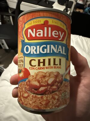 Nalley Original Chili Con Carne With Beans, 24g Protein Per Serving, 15 oz. Can