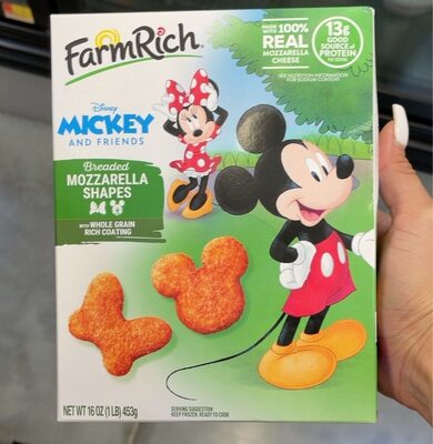 Mozzarella Breaded Shapes With Whole Grain Rich Coating, Mozzarella