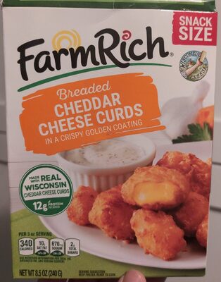 Breaded Cheddar Cheese Curds In A Crispy Golden Coating, Breaded Cheddar