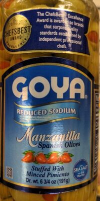 Reduced Sodium Manzanilla Spanish Olives 