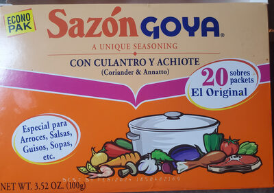 Sazon Goya, A Unique Seasoning, (Coriander & Annatto)