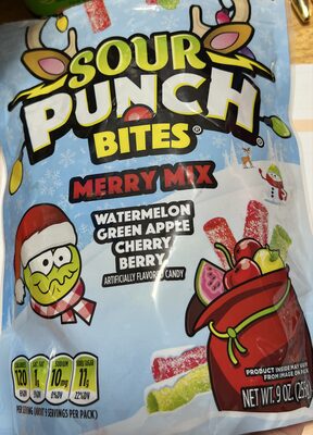 Merry Mix Watermelon, Green Apple, Cherry, Berry Candy Bites, Merry Mix