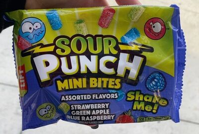 Assorted Candy Mini Bites, Strawberry, Green Apple, Blue Raspberry