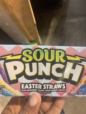 Easter Blue Raspberry, Grape, Fruit Punch, Lemon Candy Straws, Easter