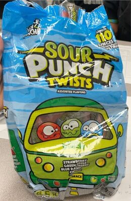 Twists Assorted Flavors Candy, Strawberry; Green Apple; Blue Raspberry; Cherry