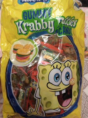 Spongebob Squarepants Gummy Krabby Patties Candy Mix, Original, Green Apple, Grape, Cherry, Blue Raspberry