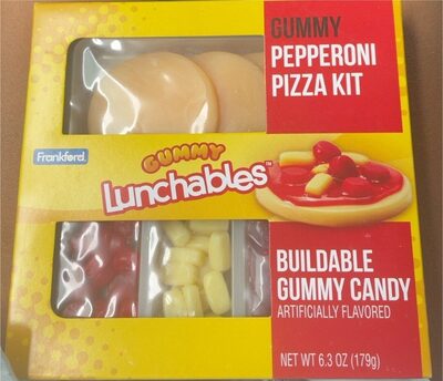 Pepperoni Pizza Kit Buildable Gummy Candy, Fruit