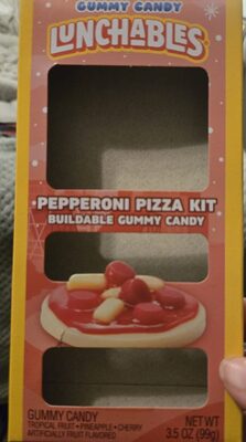 Pepperoni Pizza Kit Buildable Gummy Candy, Fruit