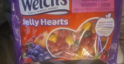 Concord Grape, Strawberry, White Grape Peach, Raspberry, Cherry Jelly Hearts, Concord Grape, Strawberry, White Grape Peach, Raspberry, Cherry