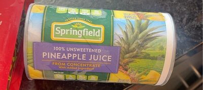 100% Unsweetened Pineapple Juice From Concentrate, Pineapple