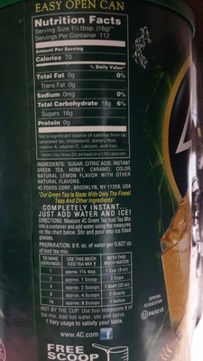 Green With Honey & Lemon Flavor Iced Tea Mix, Green With Honey & Lemon