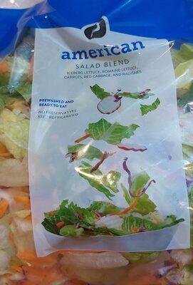 American Salad Blend Iceberg Lettuce, Romaine Lettuce, Carrots, Red Cabbage, And Radishes, American