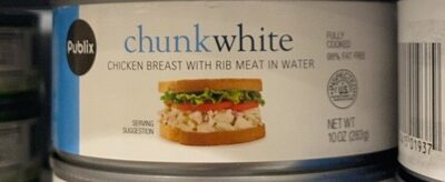 Chunk White Chicken Breast With Rib Meat In Water, Chunk White