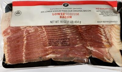 Hickory Smoked No Sugar Added Lower Sodium Bacon, Hickory Smoked