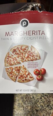 Margherita Tomatoes, Basil, And Mozzarella Cheese Drizzled With Olive Oil Thin & Crispy Crust Pizza, Margherita