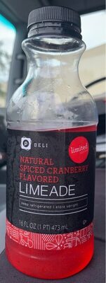 Natural Spiced Cranberry Flavored Limeade, Natural Spiced Cranberry