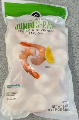 Peeled & Deveined Tail On Cookd Jumbo Shrimp