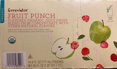 Fruit Punch Flavored Organic Juice Drink Blend, Fruit Punch