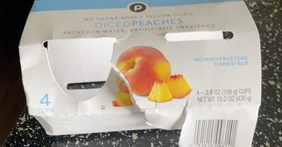No Sugar Added Yellow Cling Diced Peaches, Yellow Cling