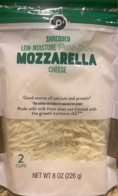 Mozzarella Shredded Low-Moisture Part-Skim Cheese, Mozzarella