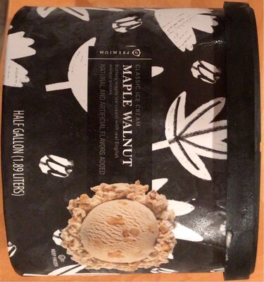Buttery Maple Classic Ice Cream With Real English Walnut Pieces, Maple Walnut