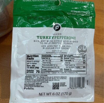 Turkey Sliced Pepperoni, Turkey