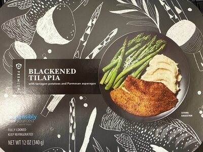 Blackened Tilapia With Tarragon Potato And Parmesan Asparagus, Blackened Tilapia