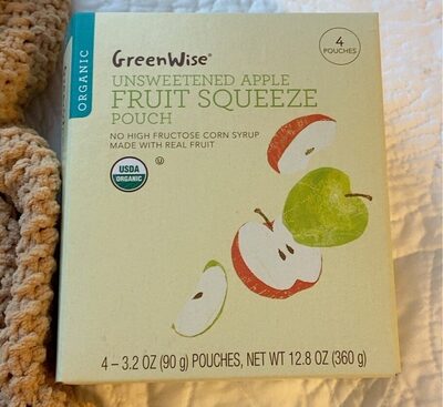Unsweetened Apple Fruit Squeeze Pouch, Unsweetened Apple
