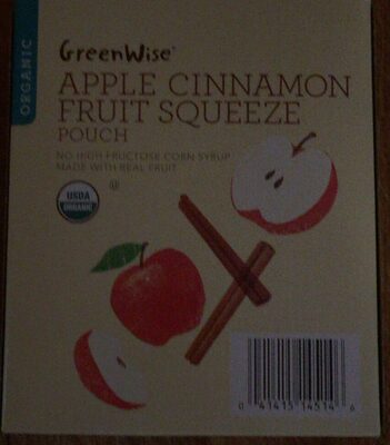 Organic Apple Cinnamon Fruit Squeeze Pouch, Apple Cinnamon