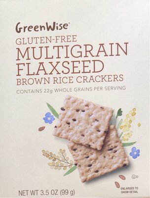 Multigrain Flaxseed Gluten-Free Brown Rice Crackers, Multigrain Flaxseed