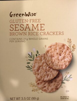 Sesame Gluten-Free Brown Rice Crackers, Sesame