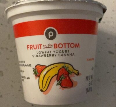 Strawberry Banana Fruit On The Bottom Lowfat Yogurt, Strawberry Banana