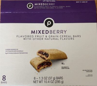 Mixedberry Flavored Fruit & Grain Cereal Bars, Mixedberry