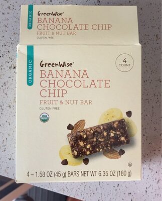 Banana Chocolate Chip Fruit & Nut Bar, Banana Chocolate Chip
