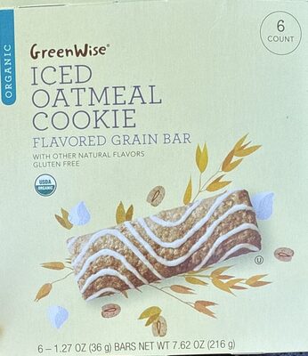 Iced Oatmeal Cookie Organic Flavored Grain Bar, Iced Oatmeal Cookie