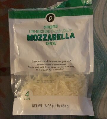 Mozzarella Low-Moisture Part-Skim Shredded Cheese, Mozzarella