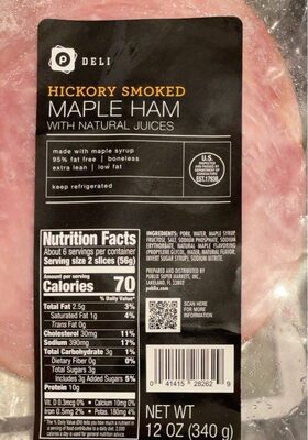 Hickory Smoked Maple Ham, Hickory Smoked