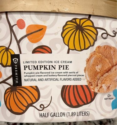 Pumpkin Pie-Flavored Premium Ice Cream With Swirls Of Whipped Cream And Buttery-Flavored Piecrust Pieces, Pumpkin Pie