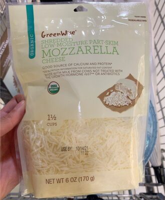Shredded Low-Moisture Part-Skim Mozzarella Cheese, Mozzarella