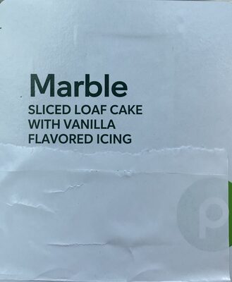 Marble Sliced Loaf Cake With Vanilla Flavored Icing, Marble
