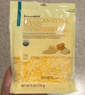 Mexican-Style Shredded Monterey Jack, Colby, And Cheddar Cheeses Blend, Mexican-Style
