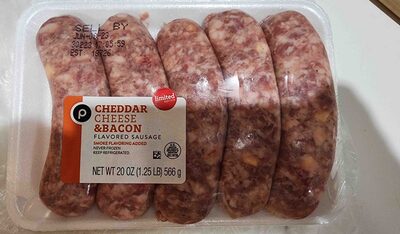 Cheddar Cheese & Bacon Flavored Sausage, Cheddar Cheese & Bacon
