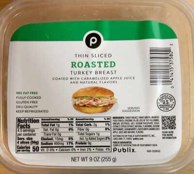 Roasted Thin Sliced Turkey Breast, Roasted