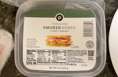 Smoked Honey Thin Sliced Turkey Breast, Smoked Honey