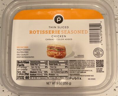 Rotisserie Seasoned Thin Sliced Chicken, Rotisserie Seasoned