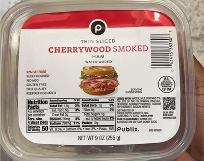 Cherrywood Smoked Thin Sliced Ham, Cherrywood Smoked