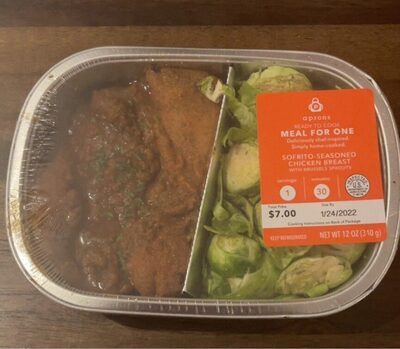 Sofrito-Seasoned Chicken Breast With Brussels Sprouts Meal For One, Sofrito-Seasoned Chicken Breast