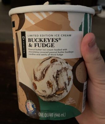 Buckeyes & Fudge Peanut Butter Ice Cream Loaded With Chocolatey-Covered Peanut Butter Buckeye Candies And Swirls Of Thick Fudge, Buckeyes & Fudge