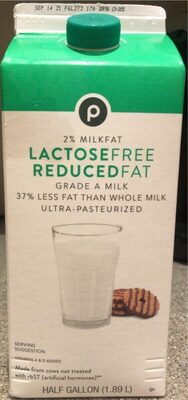 2% Lactose Free Reduced Milk Fat