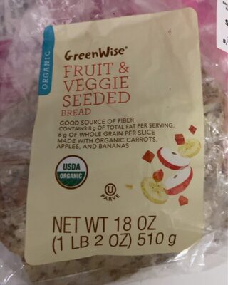 Fruit & Veggie Seeded Bread, Fruit & Veggie